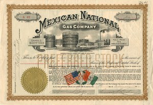 Mexican National Gas Co. - signed as president by Edward L. Doheny